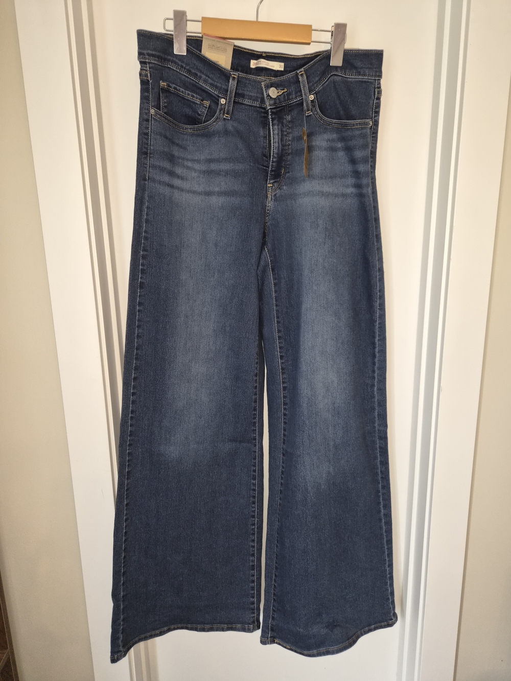 Levi's Medium Blue High-Rise Wide-Leg Jeans